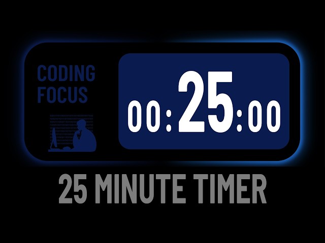 Minimalist Silent 25 Minute Countdown Timer For Coding Focus Study