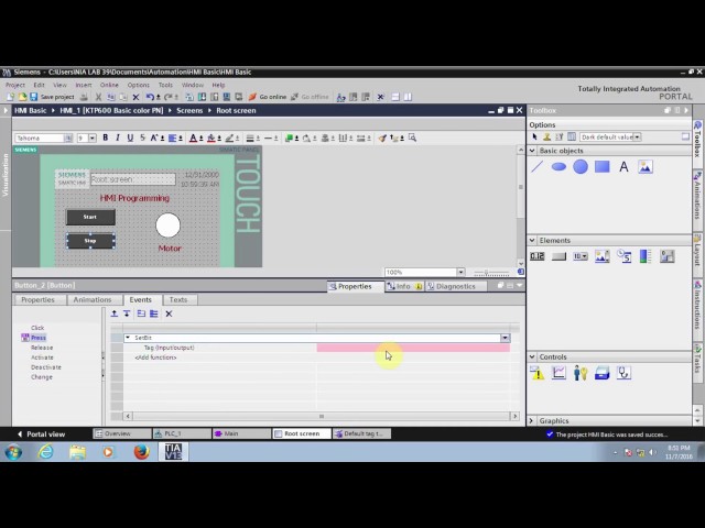 Siemens KTP600 HMI Programming