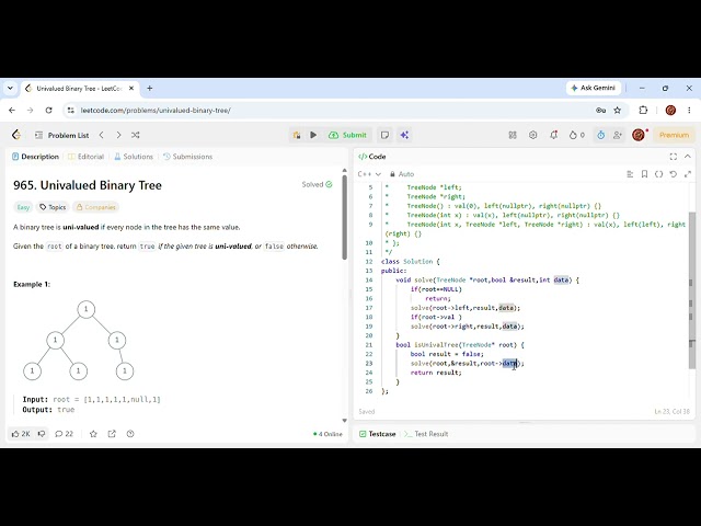 Univalued Binary Tree LeetCode