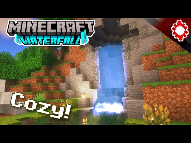 CUTE WATERFALL! - Minecraft How to Build a Waterfall Tutorial