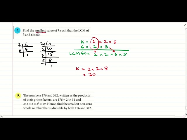 Word Problems HCF and LCM C.W Ex 1C Q 6,7,9,11