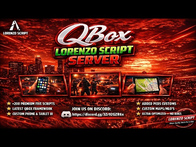 Best Qbox Server 2027 for Sale | FiveM Lorenzo Scripts Server 🔥 | 200+ Scripts & Cars & Ped