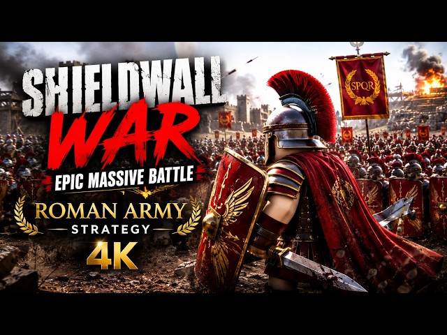 Shieldwall War Epic Massive Battle Gameplay (No Commentary) | Roman Army Strategy 4K