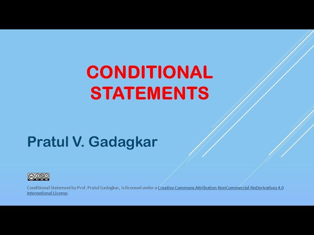 Lecture 5 - Conditional Statement
