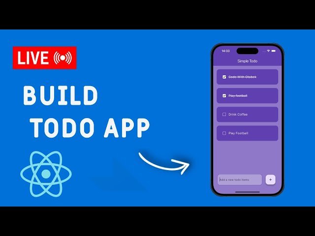 How to Build Todo App in React Native from Scratch| Let's Build Todo App Live on Sunday