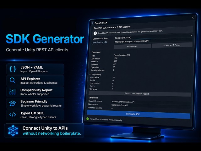 Connect Unity to REST APIs with the OpenAPI SDK Generator and API Explorer