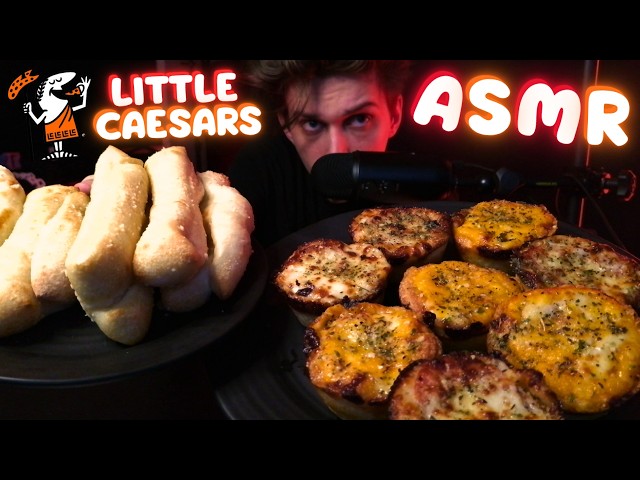 ASMR Eating Little Caesars Crazy Puffs & Crazy Bread Mukbang & Whispered Rambling