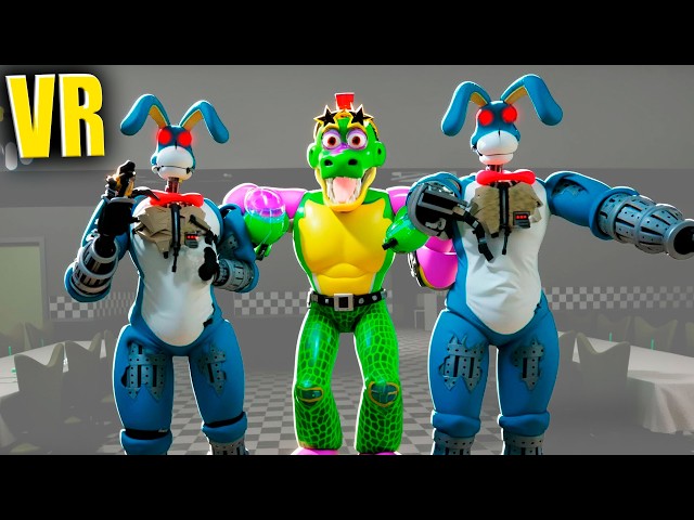 VR Animatronics Scare the Guard, Giga Monty Protects Us in Bonelab FNAF COOP Mod