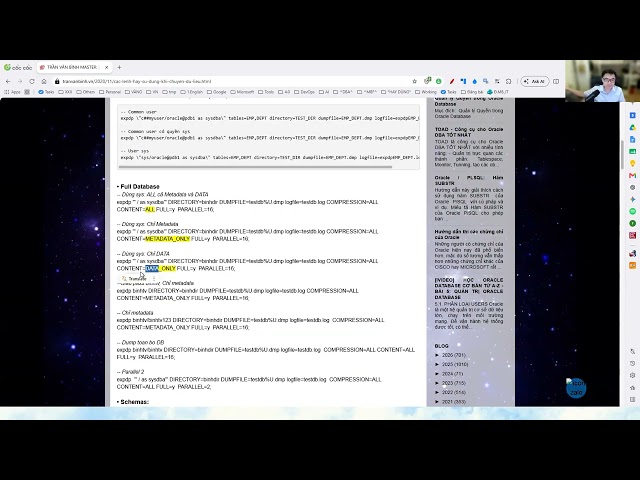 Session 12 - 16. Data Migration - Documentation | Trần Văn Bình Oracle Database Master