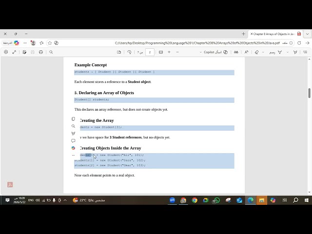 Chapter 8 Arrays of Objects in Java