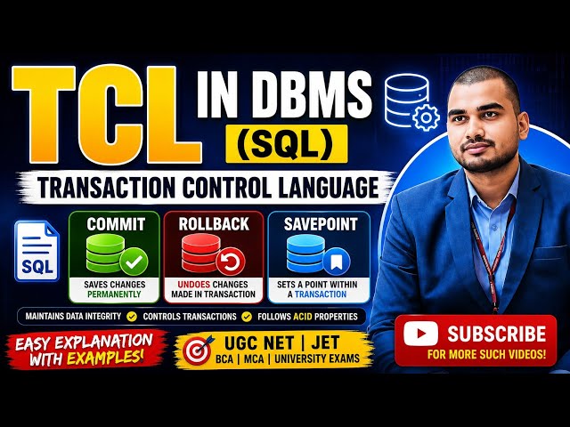 🚀 Master TCL(Transaction Control Language)in SQL with easy Hindi explanations and real-world example