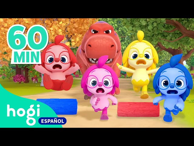 ¡Ya No Me Da Miedo! | Aprende Colores Escapando del Dinosaurio y Más | Colores | Hogi en español