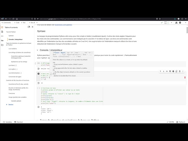 [1.1] Introduction à Python - fonctions de base (print, type, len)