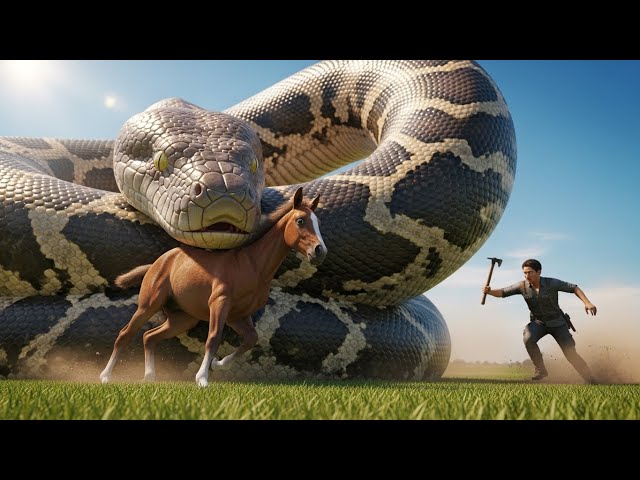 Heroic Rescue Team Saves Helpless Baby Horse from GIANT Python 🐴🐍