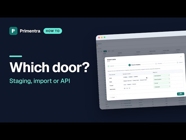 Staging or file import in Primentra — which one to use for bulk data