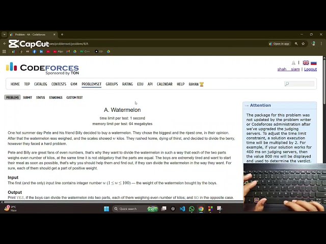 Codeforces Watermelon Problem Explained | Easy If-Else Logic | Problem 4A | c++ 