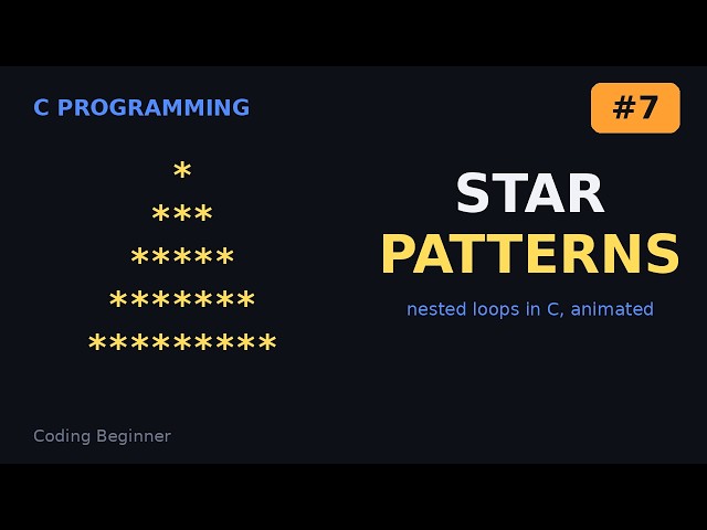 C Programming for Beginners #7: Nested Loops and Star Patterns