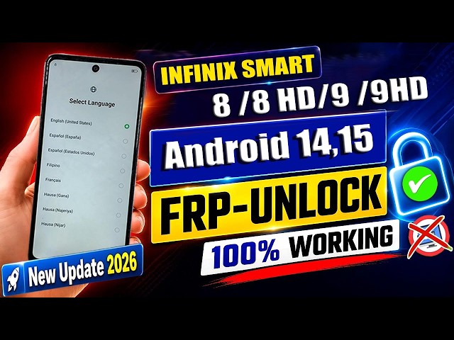 How to Skip Frp Lock Infinix Smart 8 / 8HD / 9 / 9HD (Android 14) Google Account Remove 🔥 New Update