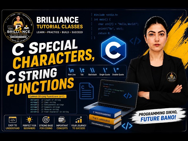 🚀C Special Characters and String Functions in C Language | Complete Tutorial #clanguage