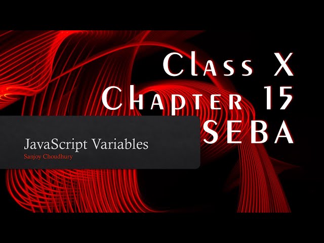 Variables and Constants in JavaScript | Class X | Chapter 15 | SEBA | DBS BPRD