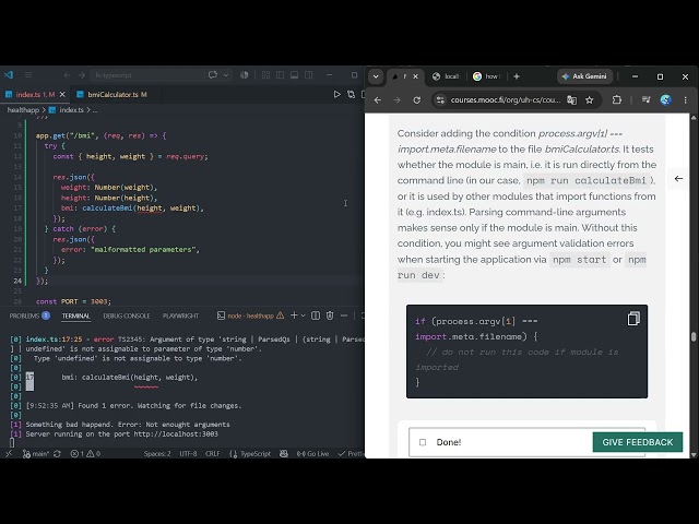 day2: first steps with typescript - code with me, pomodoro 50/10, lofi
