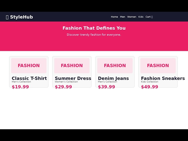 StyleHub – Fashion & Apparel | Web Development Internship Project