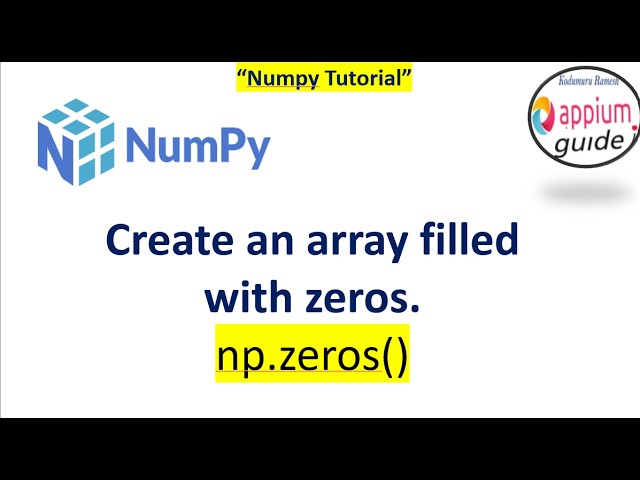 Create an Array filled with "Zeros" (Using np.zeros()) | Python NumPy Tutorial for Beginners (2026)
