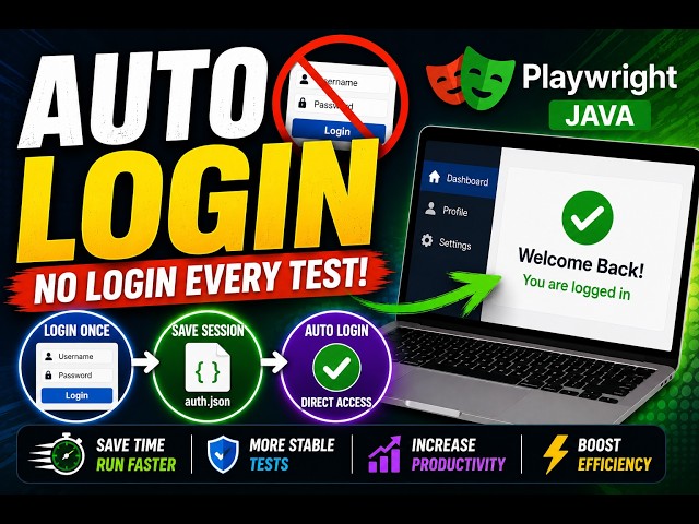 🚀 Playwright Java Auto Login Using Storage State | Skip Login in Every Test