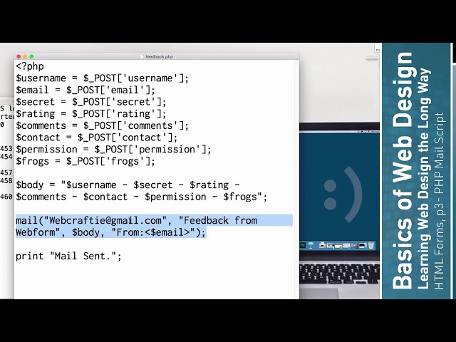 Learn HTML: HTML Forms, p3 - PHP Mail Script
