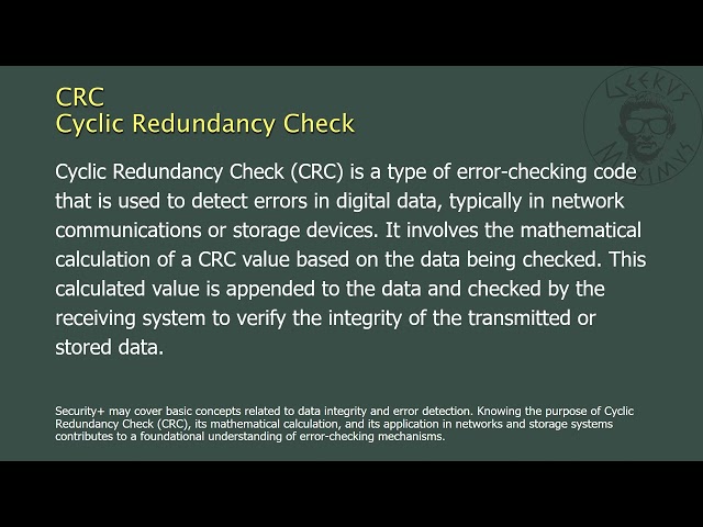 CRC - Cyclic Redundancy Check