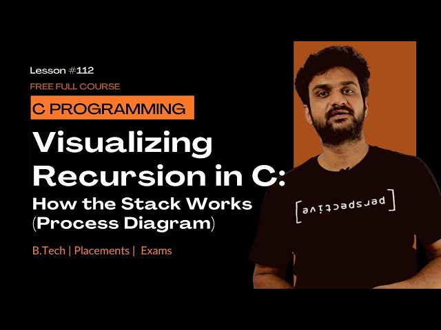 Visualizing Recursion in C: How the Stack Works (Process Diagram) || C Programming || Lesson 112 ||