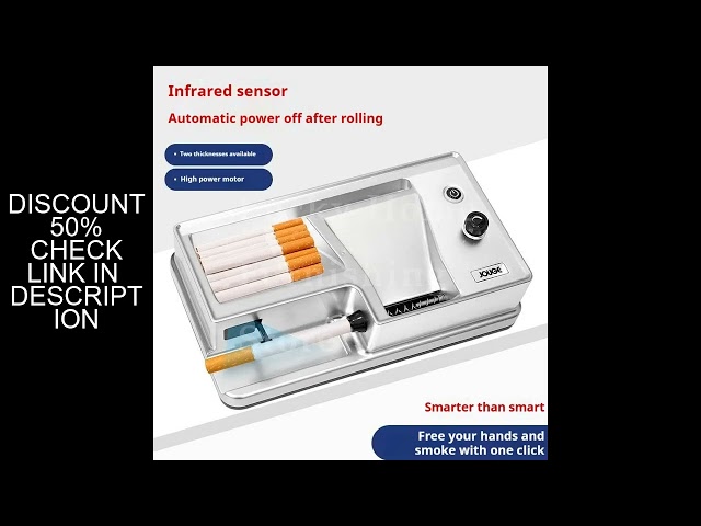 Automatic Electric Cigarette Rolling Machine with 6.5/8mm Injector, Tobacco Grinder & Filler, Fast R