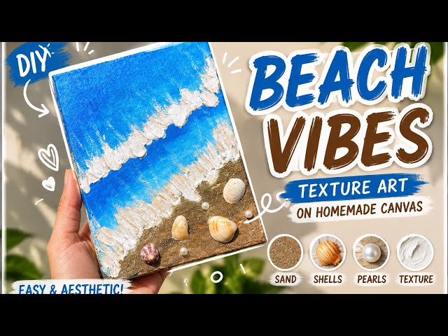 DIY Beach Texture Art 🌊 | Sand & Shell Canvas Painting | Easy Homemade Canvas Art | DIYExpressByRiya