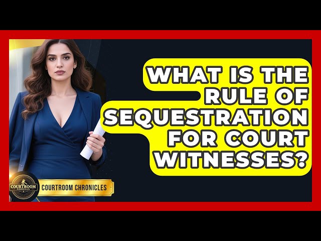 What Is The Rule Of Sequestration For Court Witnesses? - Courtroom Chronicles