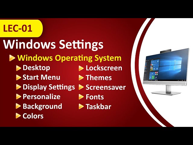 Windows Operating System | General Computer Settings Lecture No.01 | Urdu/Hindi |