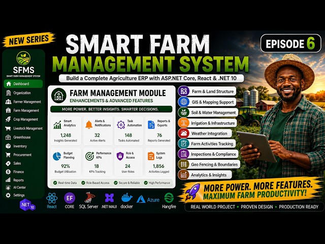 Build a Smart Farm Management System with ASP.NET Core, React & .NET 10 | Episode 6- API DEVLOPMENT🔥