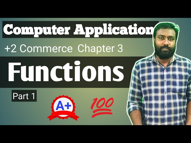 +2 Commerce Computer Application Chapter 3 Part 1