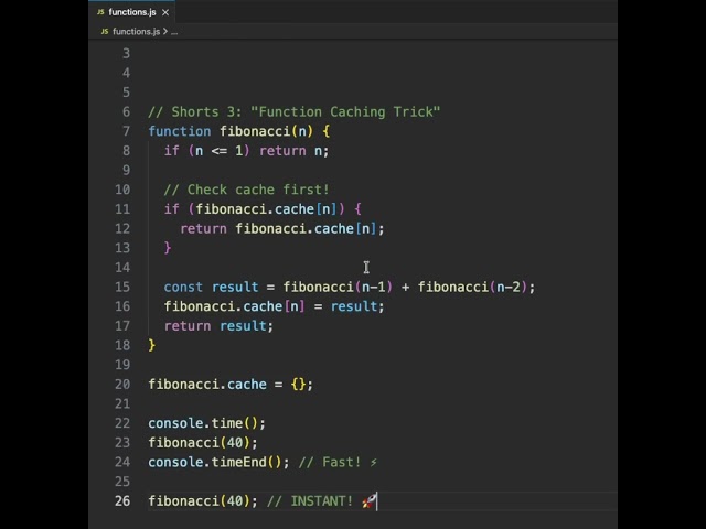 Function Caching Trick #coding #frontendcourse #javascript
