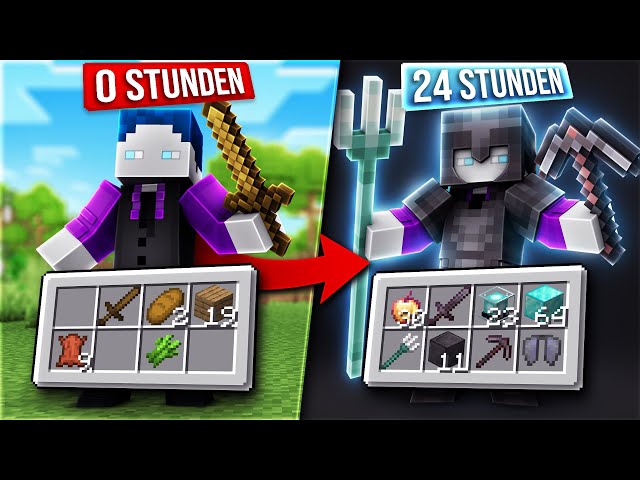 PLAYING MINECRAFT FOR 24 HOURS IN A ROW (WHAT CAN I ACHIEV?)