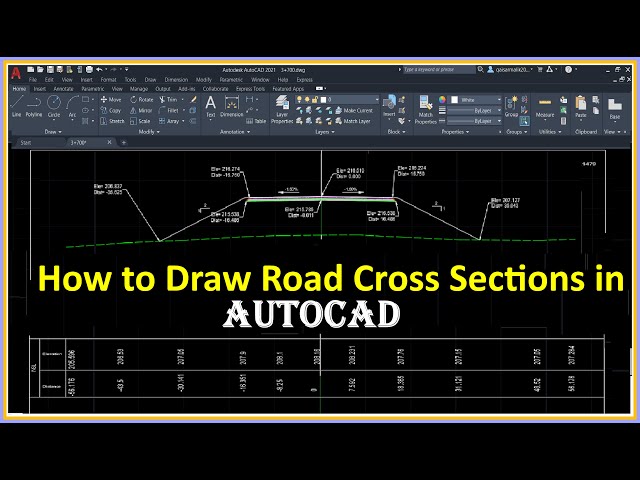 How to Draw Road Cross Sections Fill . | Autocad | | Area | Excel to CAD|