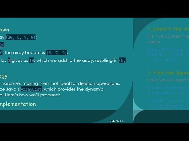 How to Find Max in an Array, Remove It, and Insert a Halved Value in Java