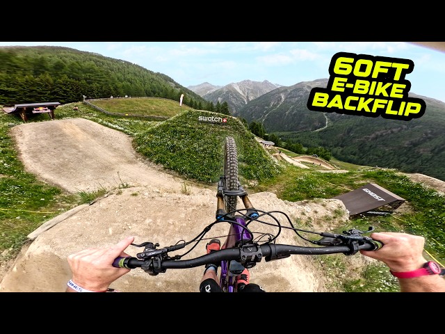 MASSIVE 60FT BACKFLIP ON MY E-BIKE - HUGE MTB JUMP LINE!
