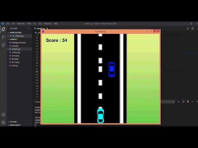 Car Race Game using Python | PyGame | Source Code is in Description