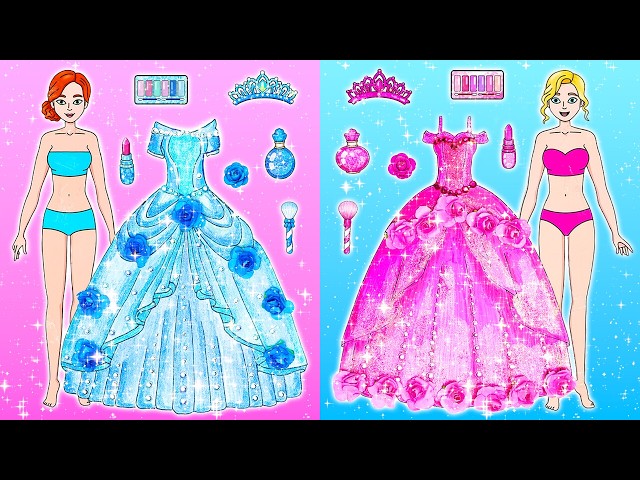 Pink vs Blue Challenge! DIY Glitter Dress Makeover by Slime Sam 👗 ✨