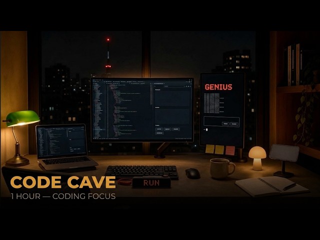Coding Music | The Code Cave at 3AM | 1 Hour Deep Focus Ambience for Programming, No Ads