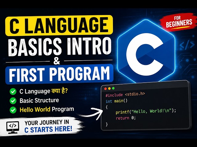 C Language Basics 🔥 | Introduction & First Program in C | C Programming for Beginners | Part 1