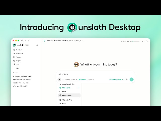 Introducing Unsloth Desktop ✨