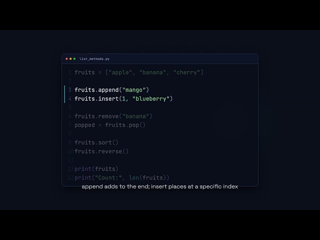 List Methods - Python for Beginners