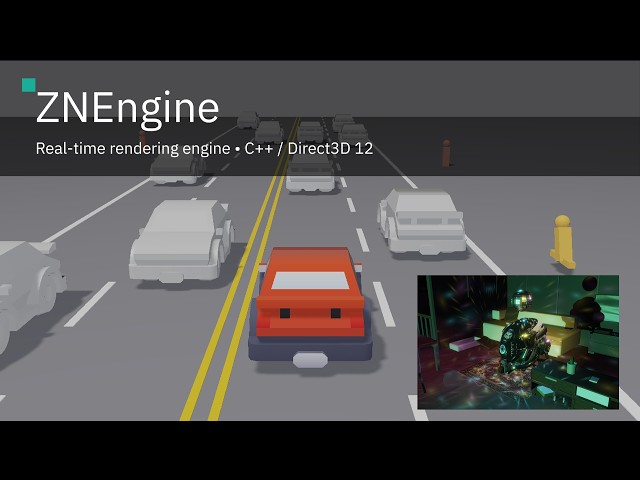 ZNEngine — Automotive Surround-View on a Custom C++ / D3D12 Engine
