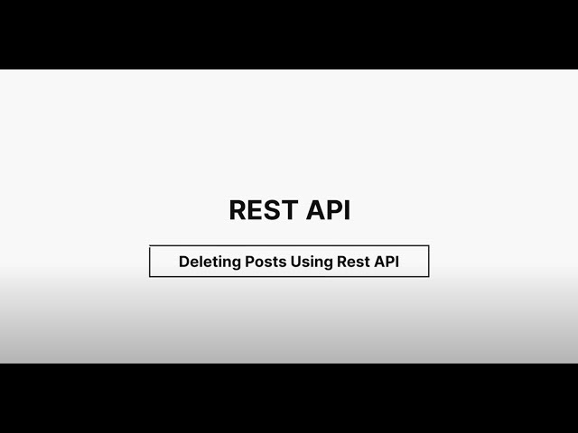 Authentication- Deleting Posts Using REST API